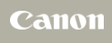 Canon logo in white on a beige background