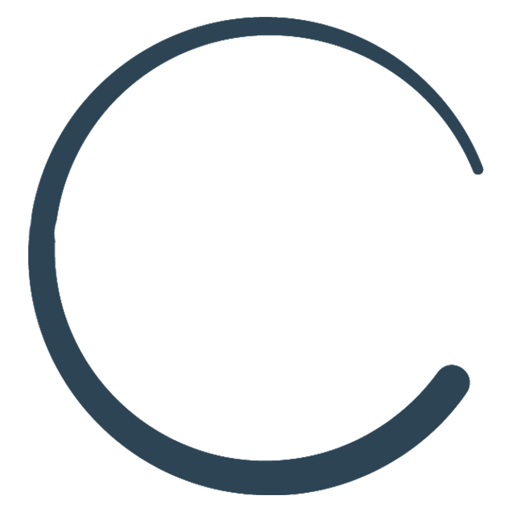 Dark blue partial circle.