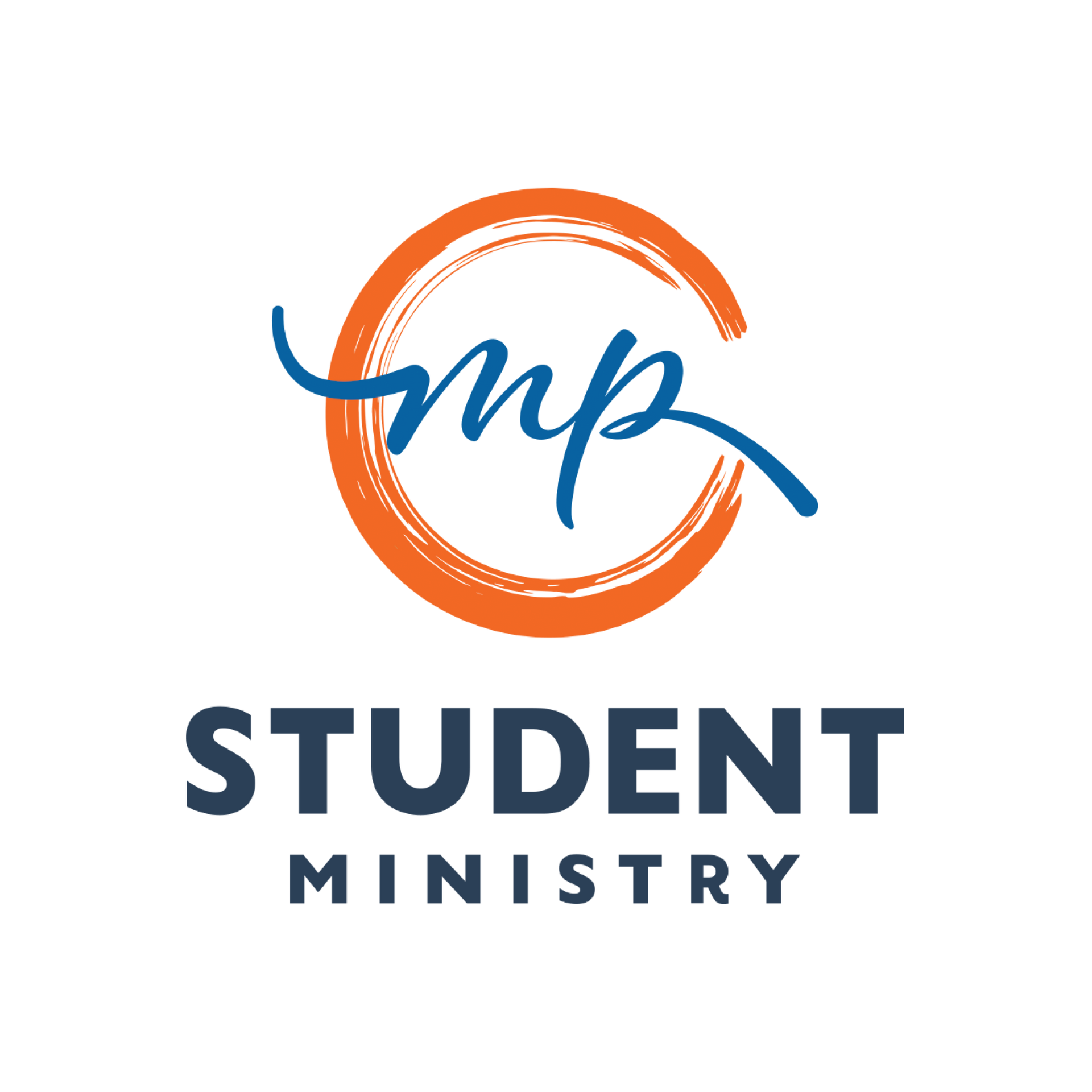 Logo for Student Ministry: Orange circle with 