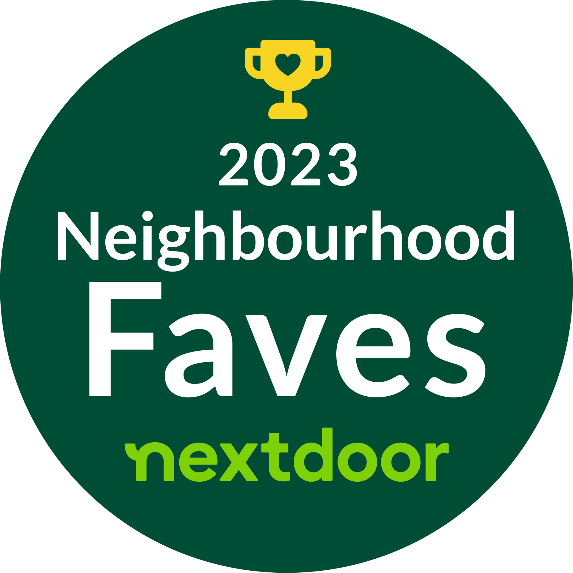 Nextdoor Neighbourhood Faves award