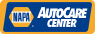 NAPA AutoCare Center logo in blue and yellow with white text on a blue background