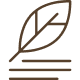 Brown line-art leaf logo on a white background