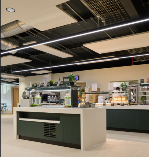 Canteen at Barbour Jarrow after final sparkle clean ready for handover