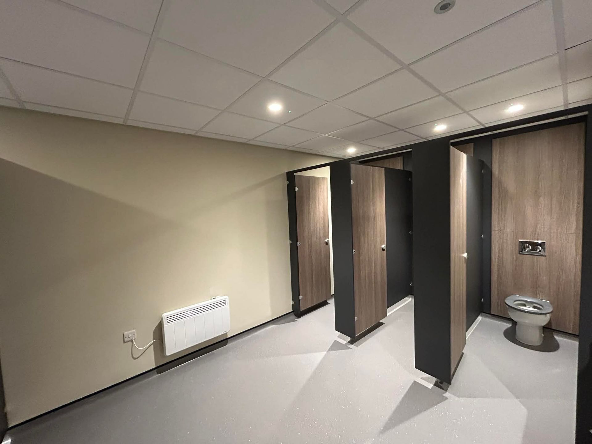 Toilets at Barbour Jarrow after final sparkle clean ready for handover