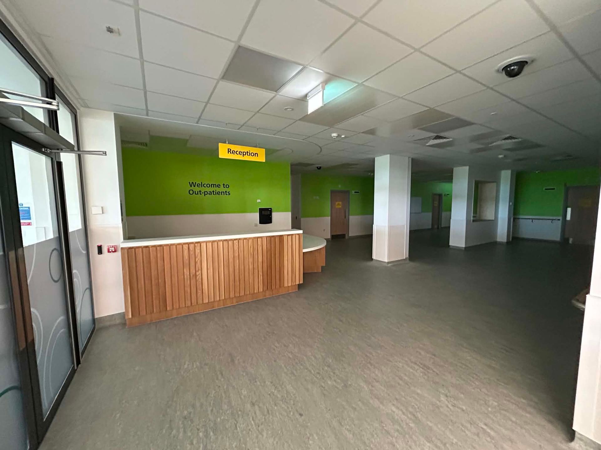 Reception desk prepared by Quality Cleaning Company for Sunderland Eye Infirmary 