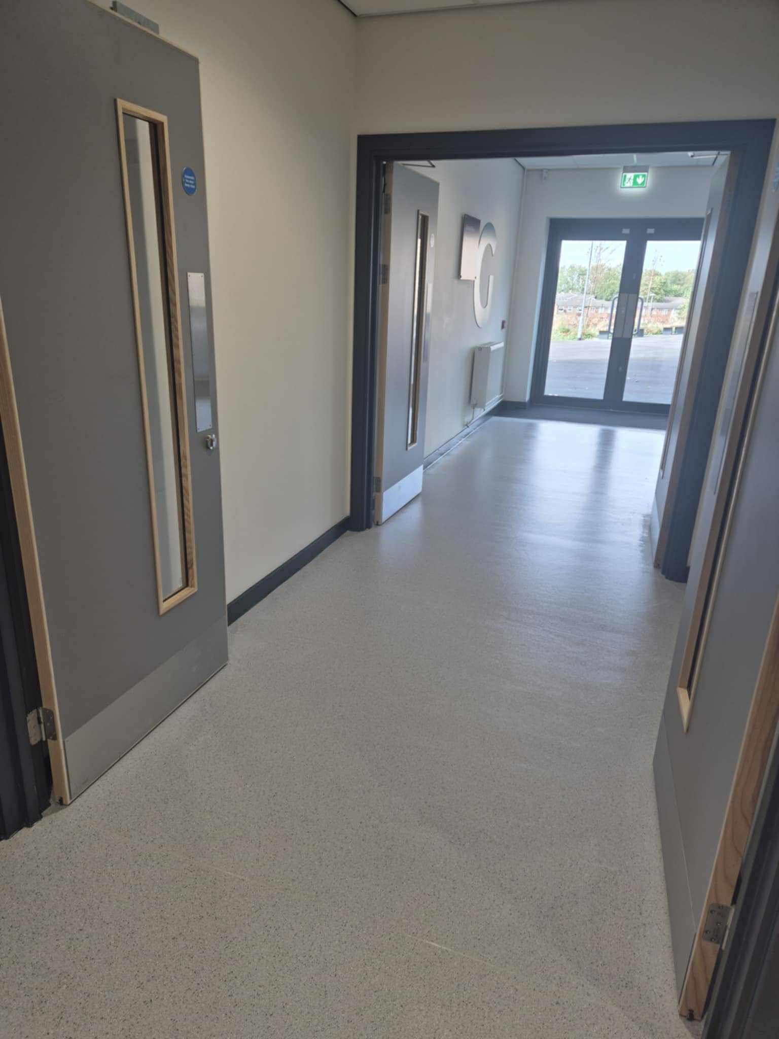Sparkle cleaned school corridor ready for handover at Callerton Academy