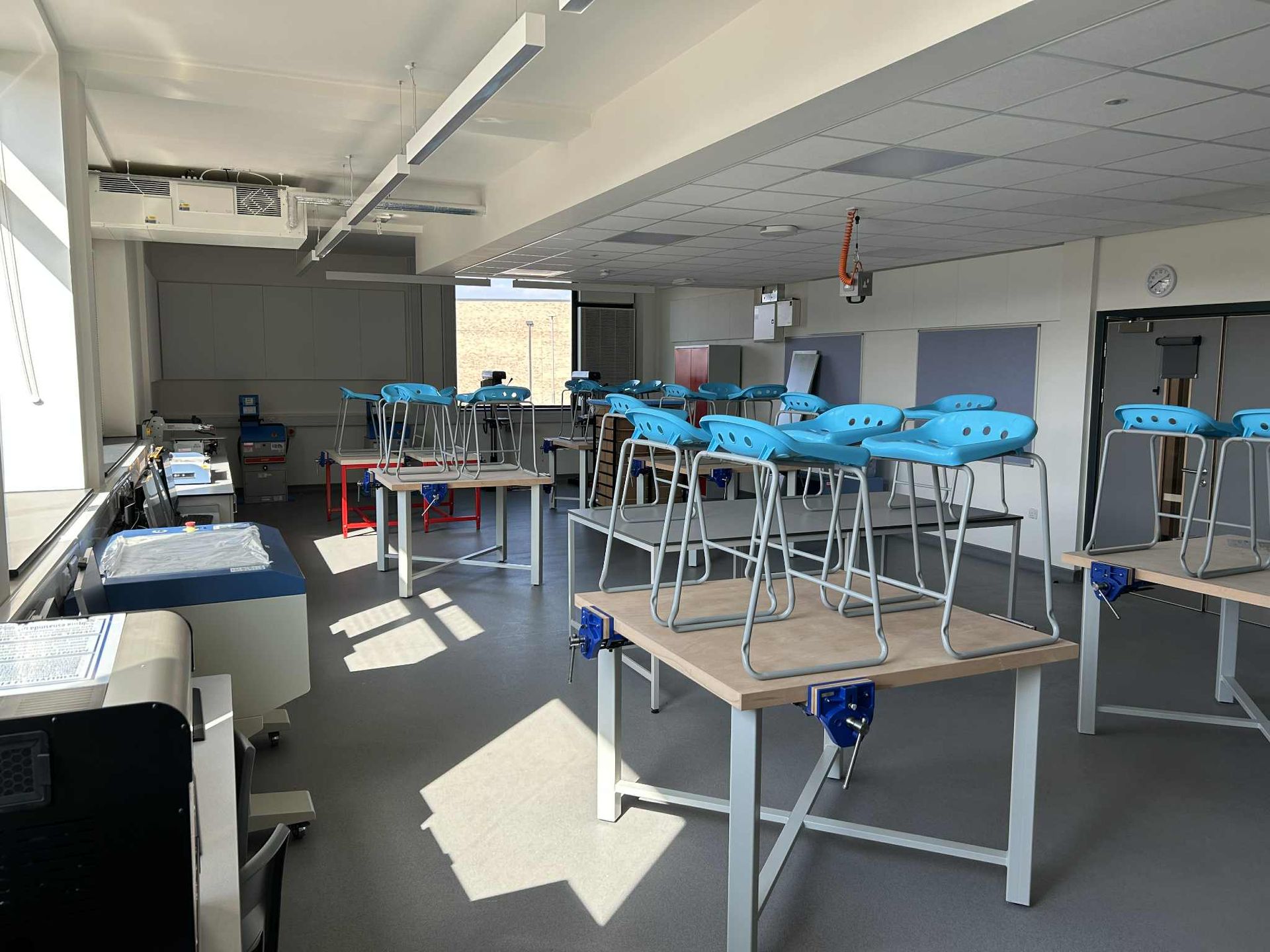 School classroom area cleaned and prepared for handover at Callerton Academy 