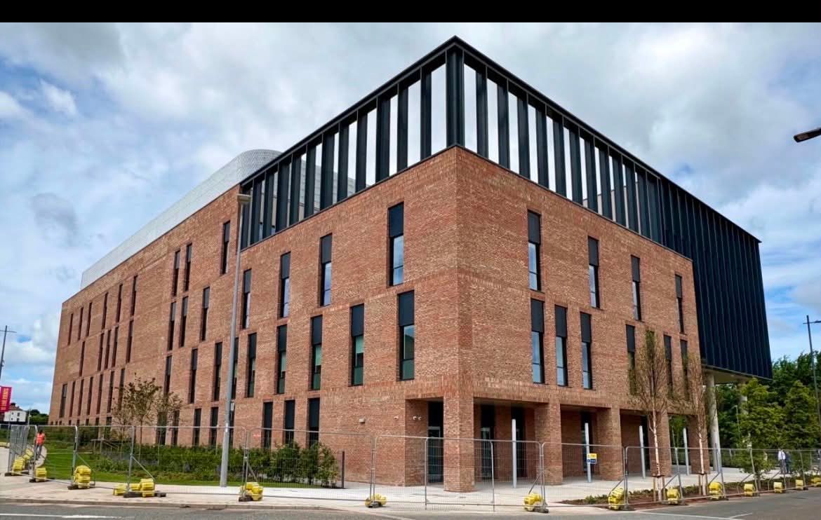 Sunderland Eye Infirmary exterior during project completion for Kier Construction
