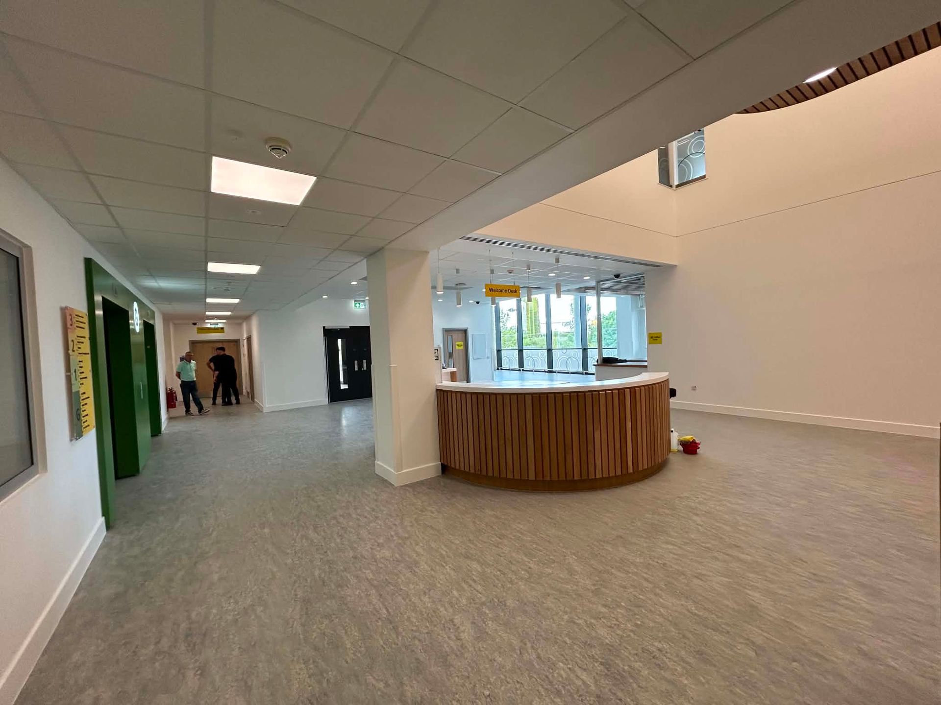 Ground floor waiting area with timber reception desk
