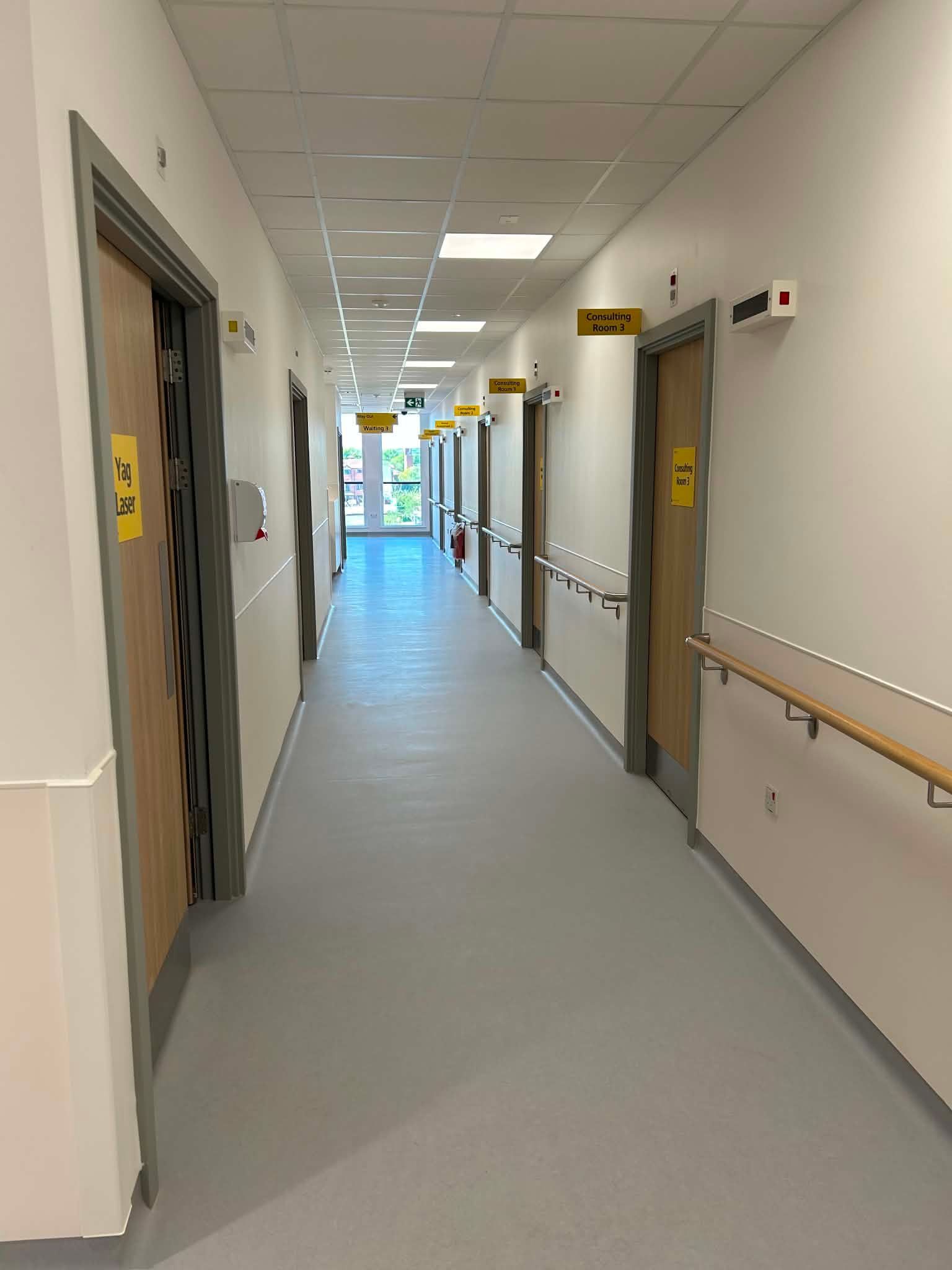 Clear hospital corridor ready for NHS staff and patients