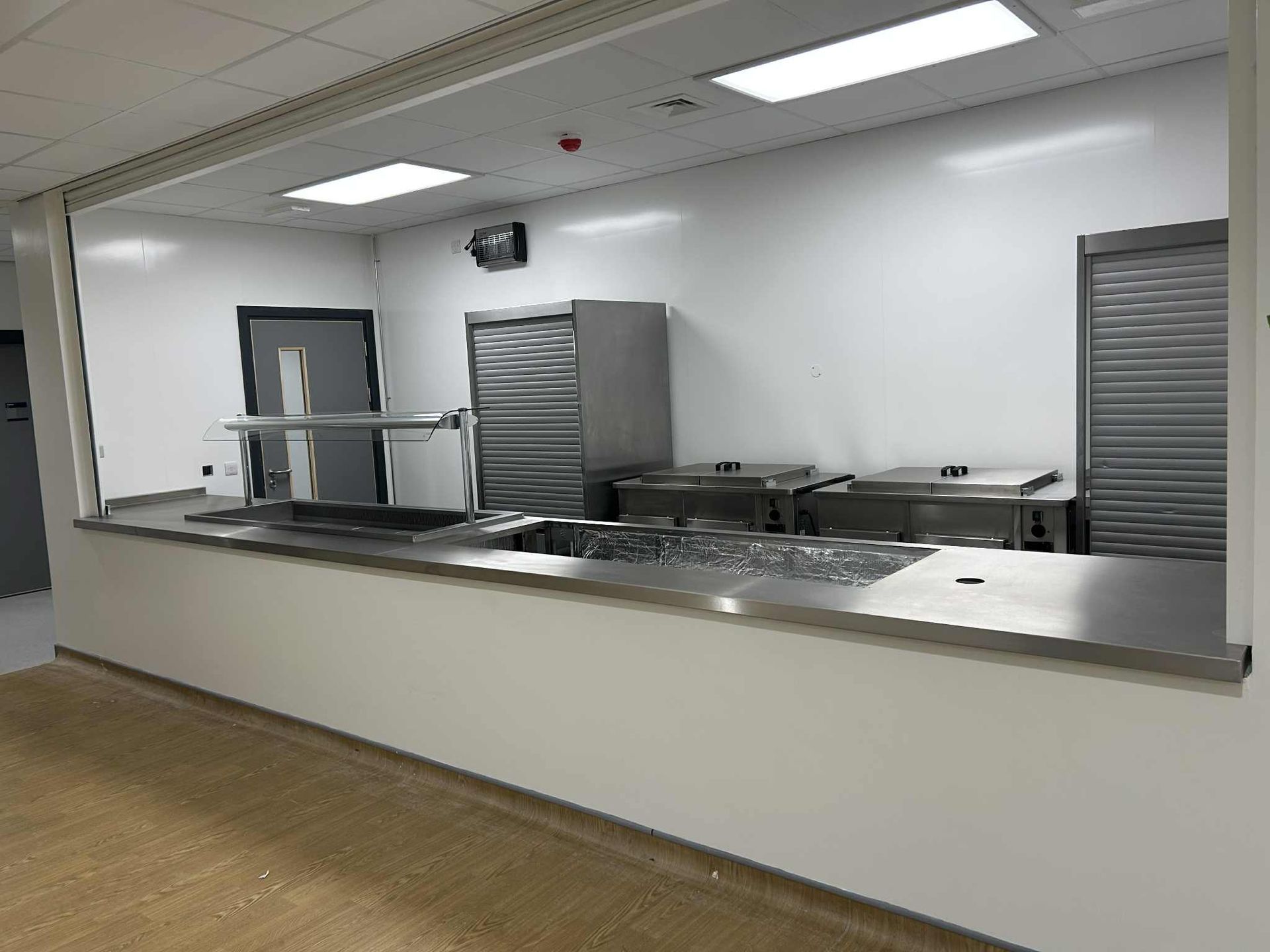 School serving area and kitchen after sparkle clean