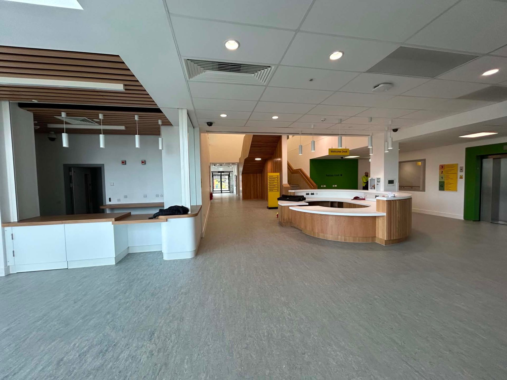 Open plan hospital reception area after professional sparkle clean 