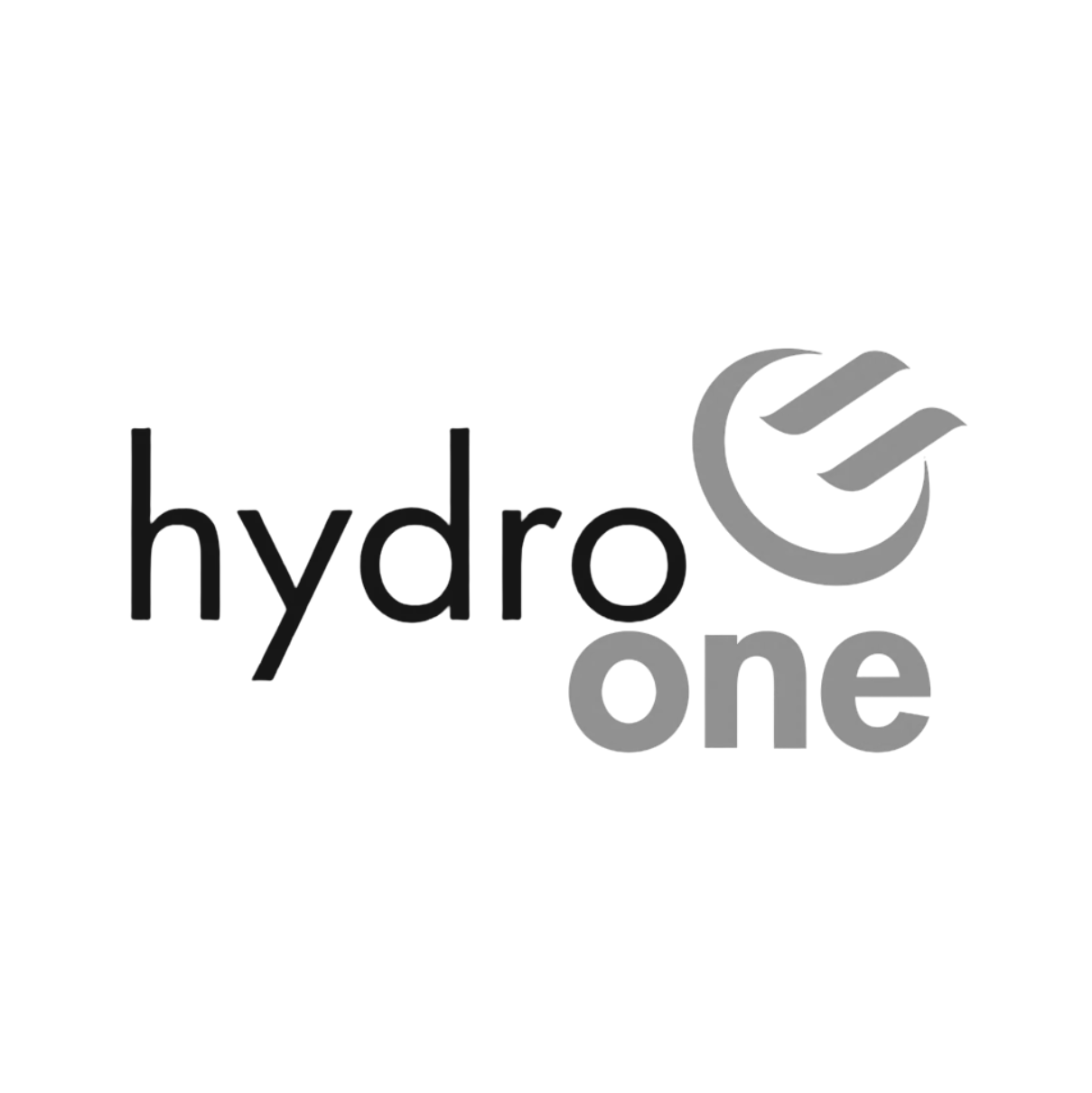 Hydro One logo in black and gray on a white background