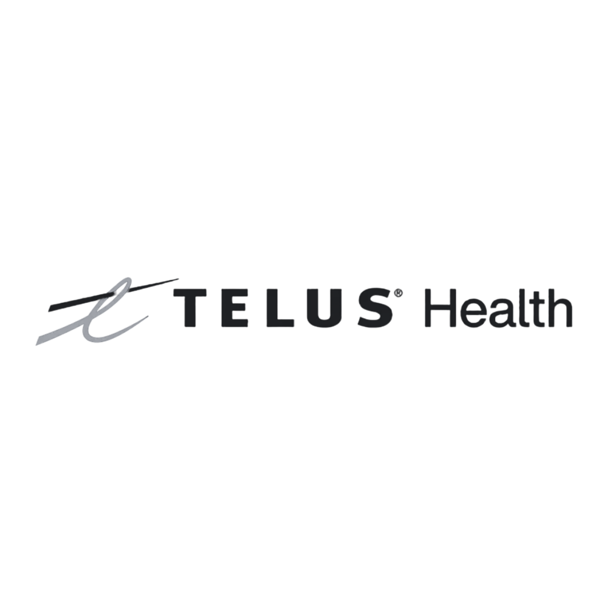 TELUS Health logo in black and gray on a white background