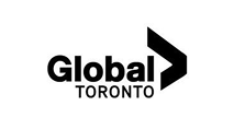 Global Toronto logo in black with a right-pointing geometric arrow icon on a white background