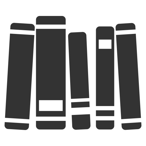 A row of books stacked on top of each other on a white background.
