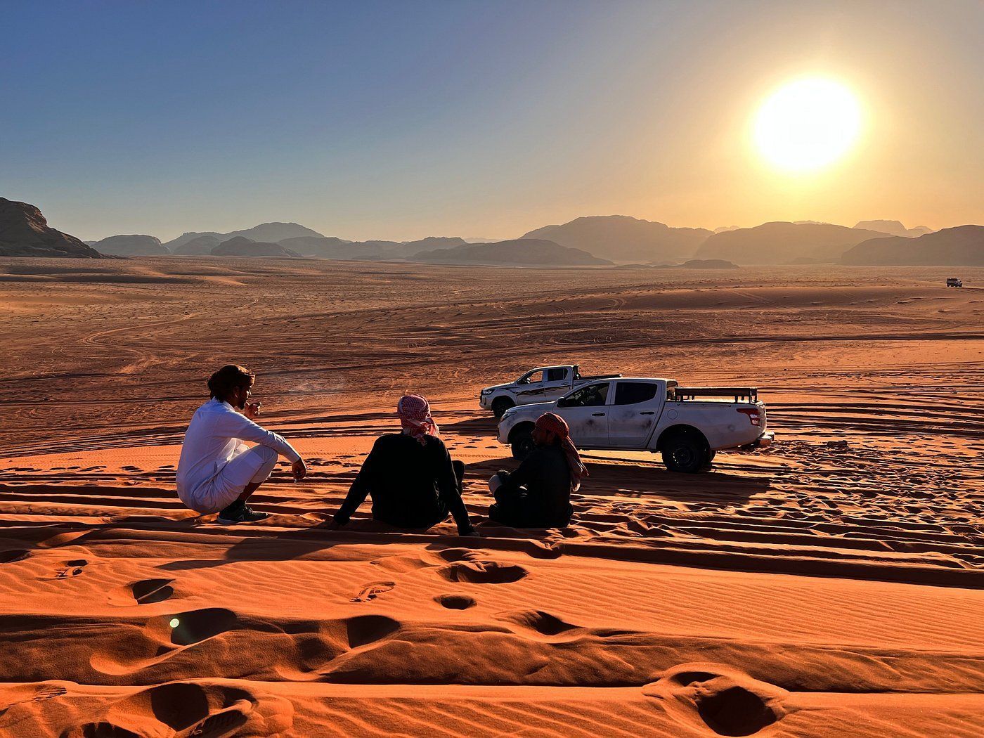 Explore Wadi Rum's iconic landmarks by 4x4.