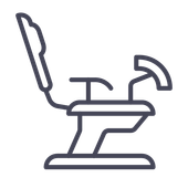 Graphic of an obstetrician-gynecologist chair.