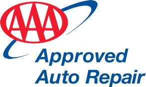 Aaa approved auto repair logo on a white background