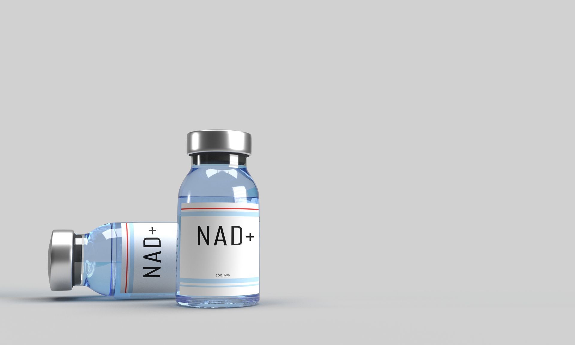 Two vials labeled 