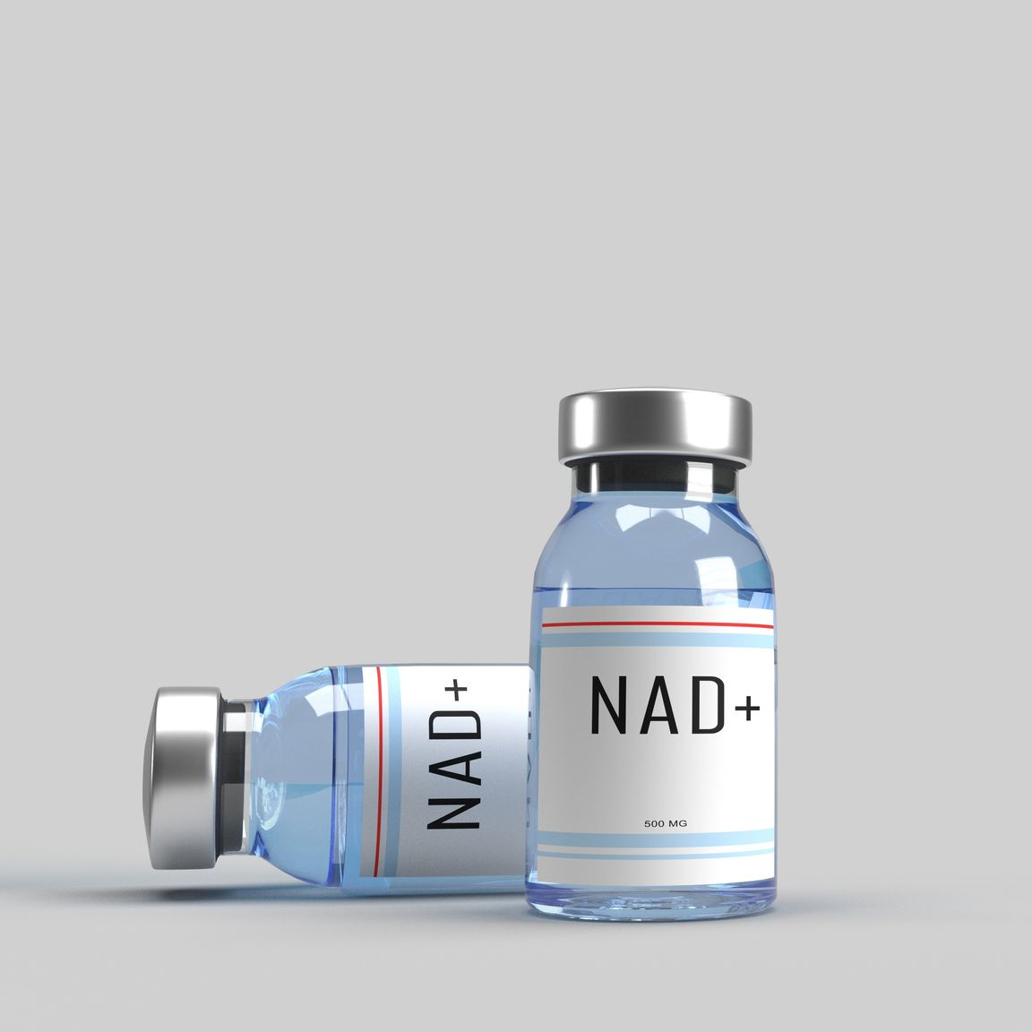 Two vials labeled
