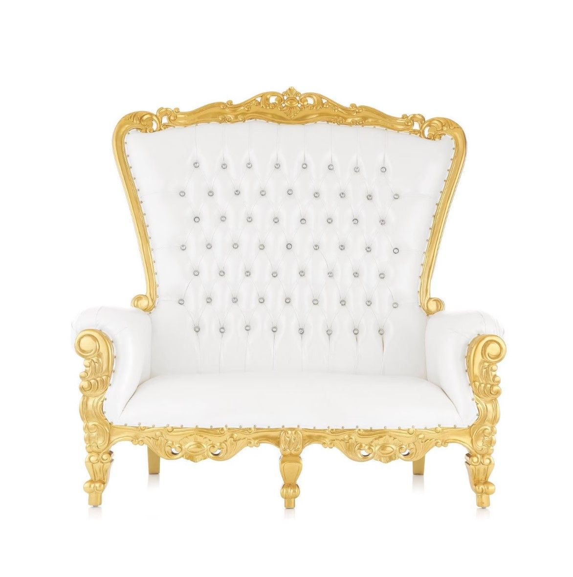 Throne Chair Loveseat for Couples with solid leather seat and back for celebration style event rentals