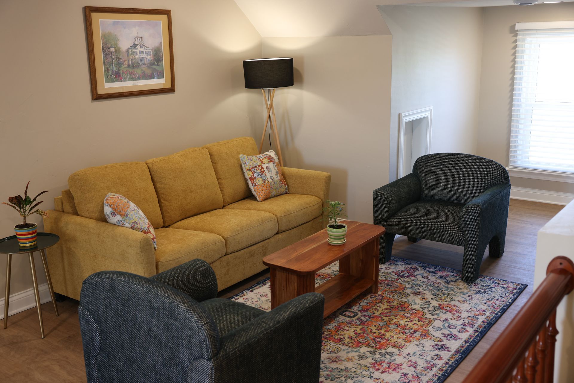 The Hive seating area and pull out bed