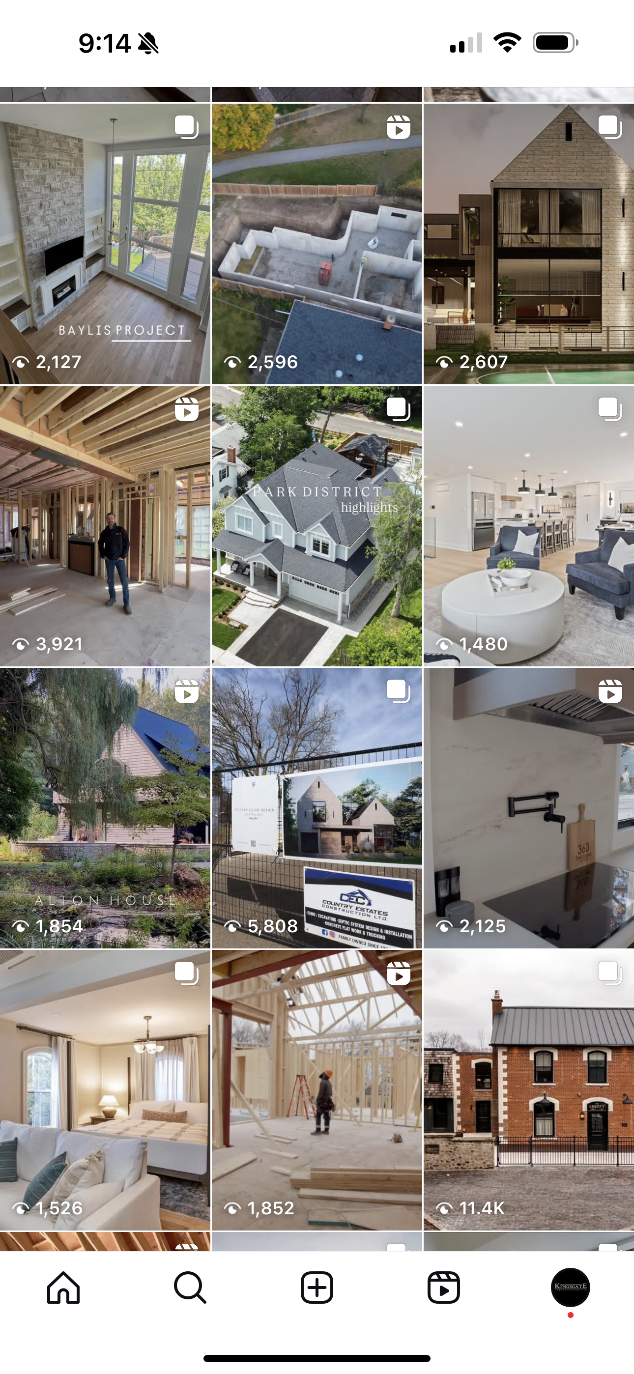 A collage of pictures of houses for sale on a cell phone.