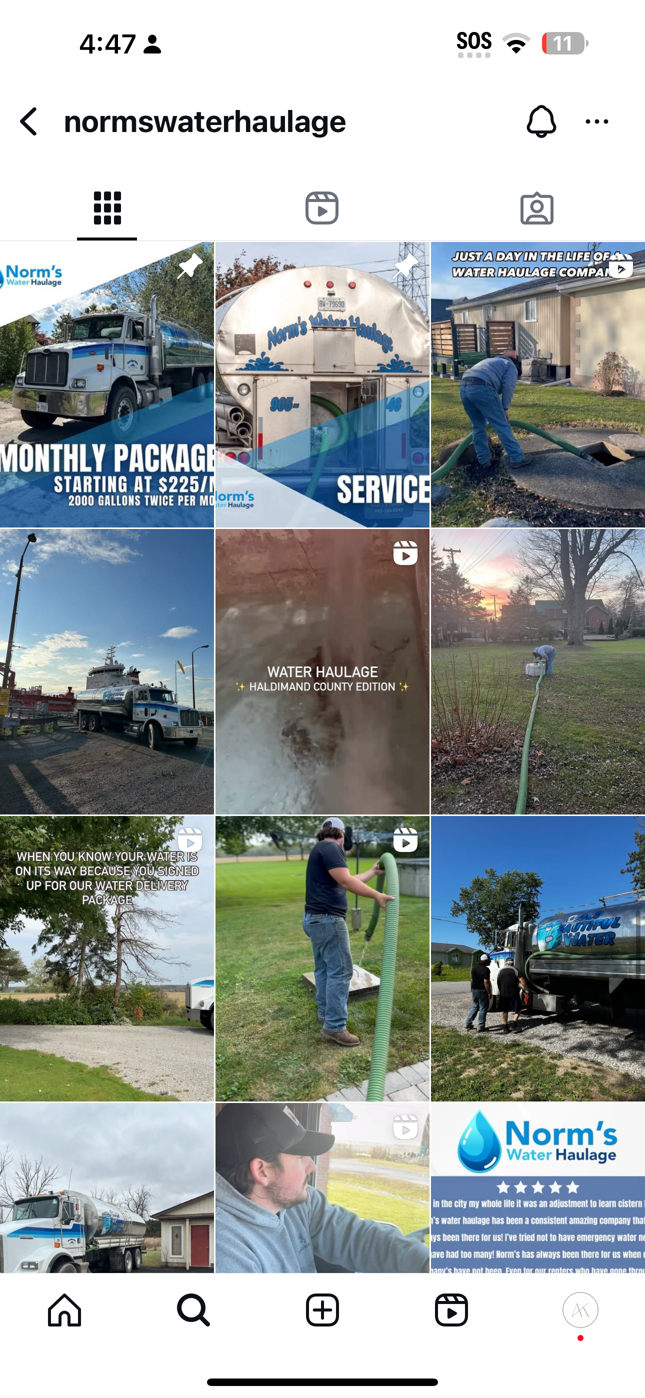 A collage of photos of a man working on a water pump.
