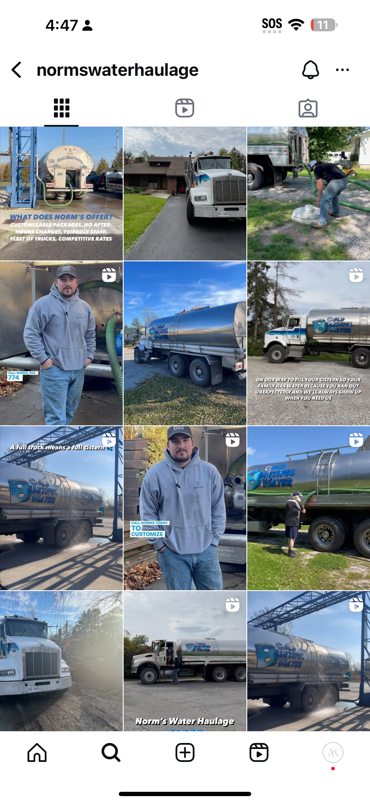 A collage of photos of a man standing next to a truck.