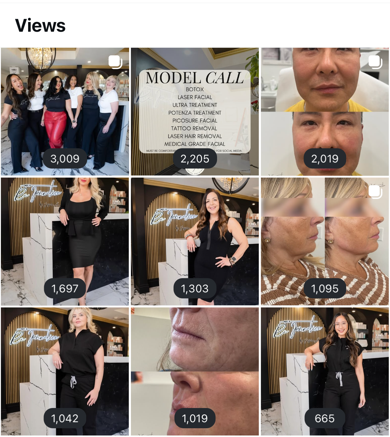 A collage of photos of a woman 's face and a sign that says model call