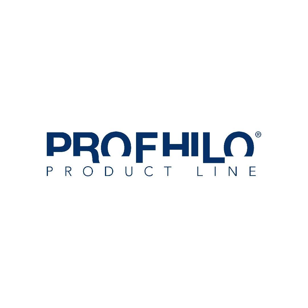 Logotipo de la línea de productos PROFHILO en azul oscuro sobre fondo blanco.