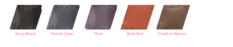 Roof Tile colour examples for a Warm Roof.