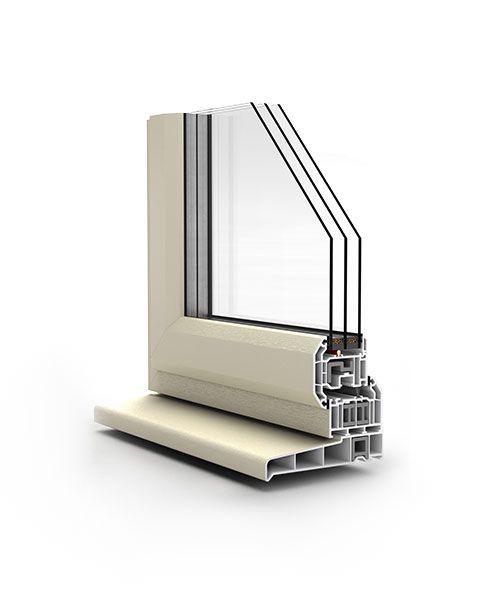 Shows a Chamfered Frame section for a Casement Window.