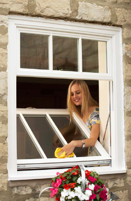 Shows  how a UPVC Sliding Sash Window Opens.