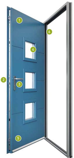 Detailed view of an Aluminium Composite Door.