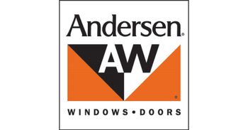 Andersen AW windows and doors logo in black, white, and orange.