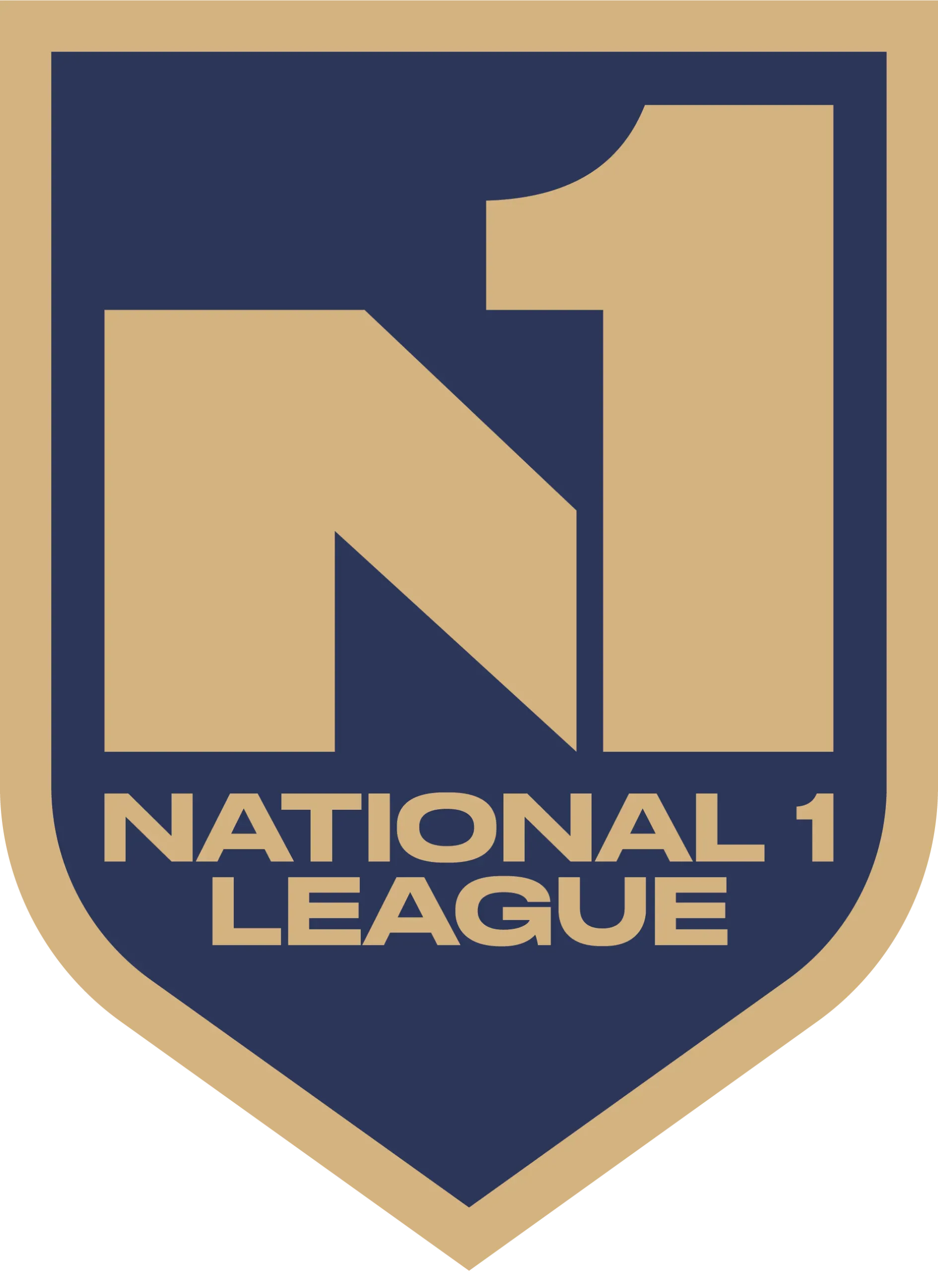 National 1 League shield logo in gold and navy blue