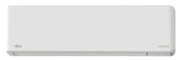 A white wall mounted air conditioner on a white background