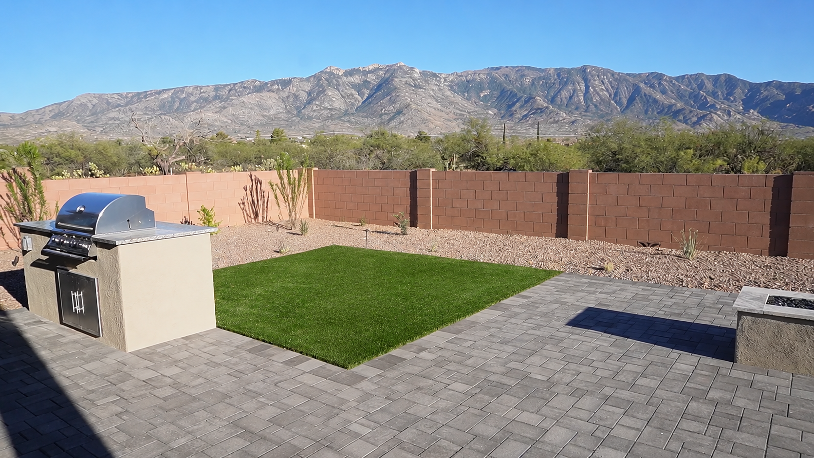 Fairfield Homes' stunning backyard with direct view of the Catalina Mountains in Arizona