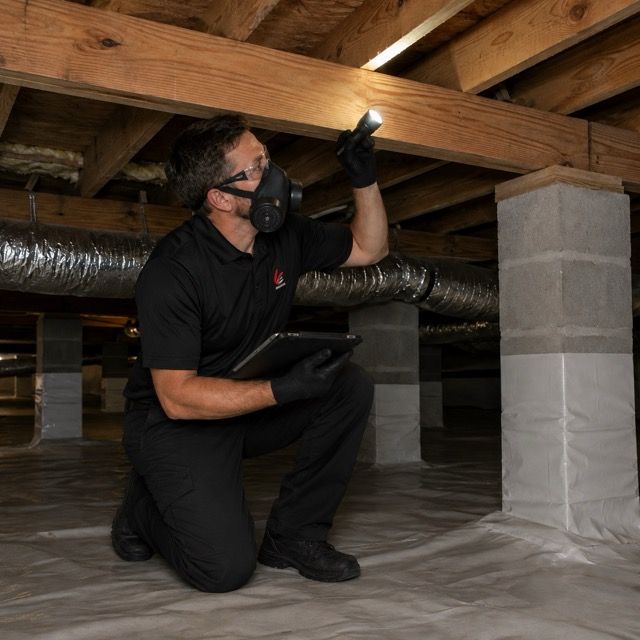 Lowcountry Crawlspaces technician performing a CL-100 crawl space inspection in Charleston, South Carolina