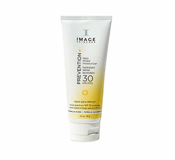 White tube of IMAGE Skincare Prevention+ daily matte moisturizer SPF 30 on a white background