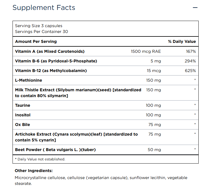 Brown supplement bottle labeled “LV-G COMPLEX” with white label and black cap