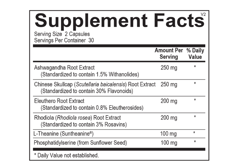 White supplement bottle labeled “AdreneVive” with black cap on a plain background