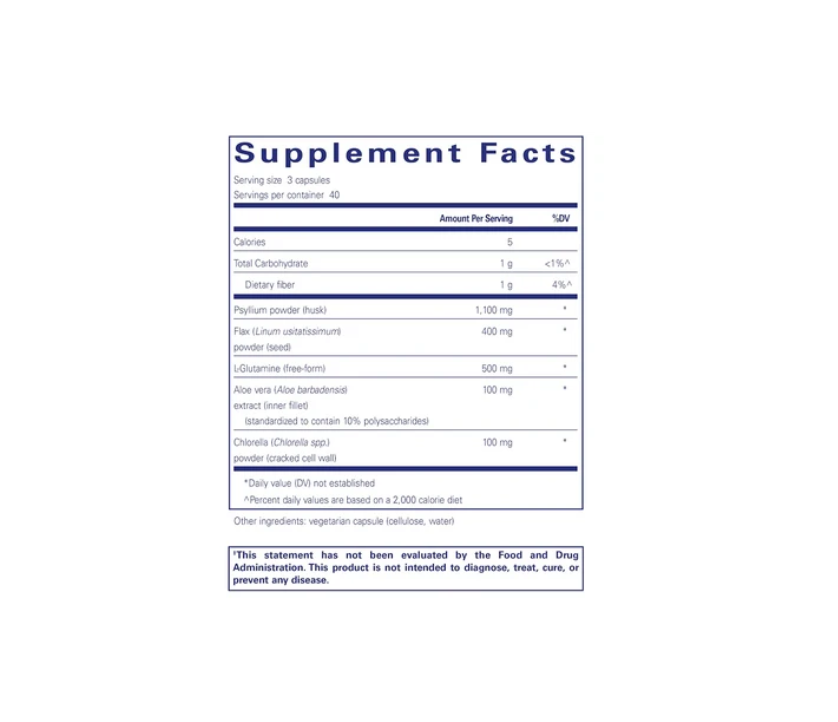 White Pure Encapsulations GI Fortify supplement bottle with a blue label on a white background