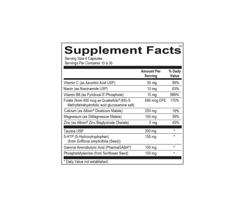 Bottle of Cerenity PM dietary supplement with white label and black cap
