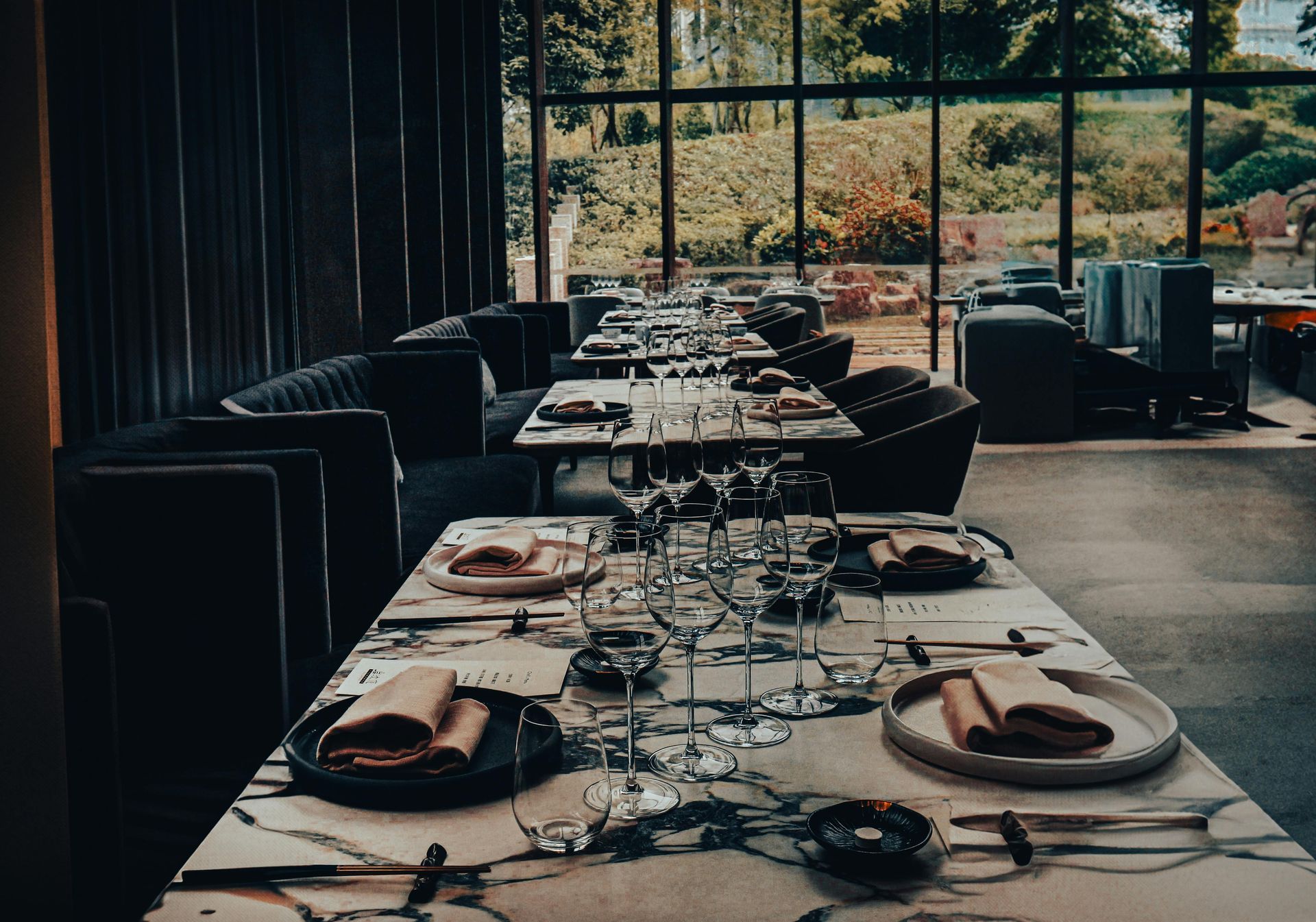 Table with drinks and food