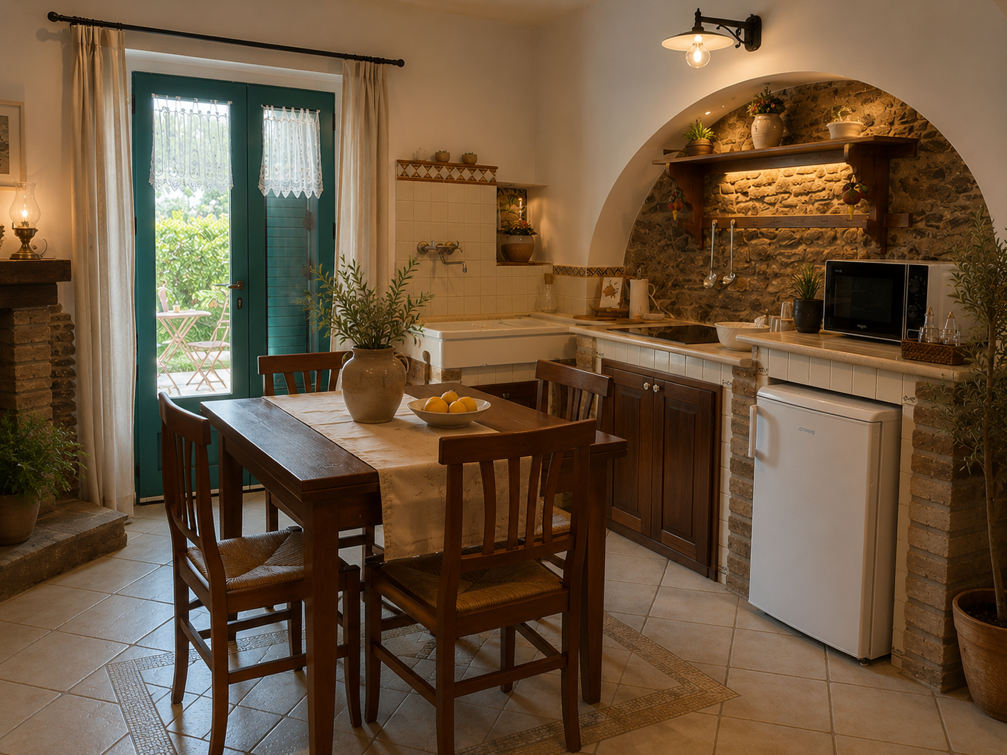 cucina appartamento viola
