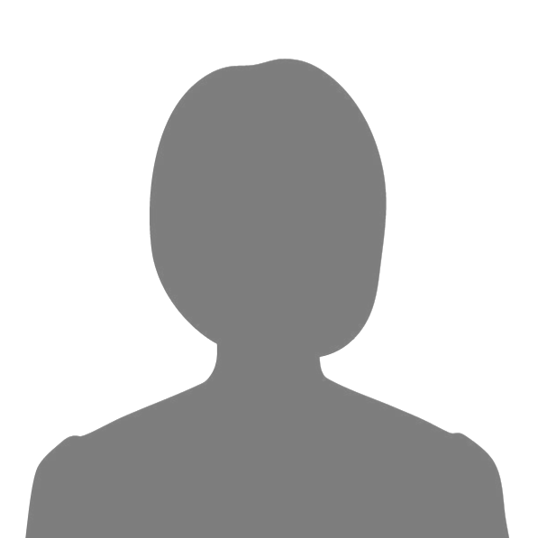 Silhouette of a person with short hair and broad shoulders, against a white background.