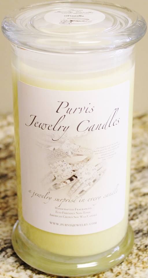 yellow jewelry candle